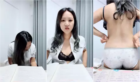 大药房药剂师美少妇姐姐店内坐班下海赚外快,药店内穿着医师装发臊